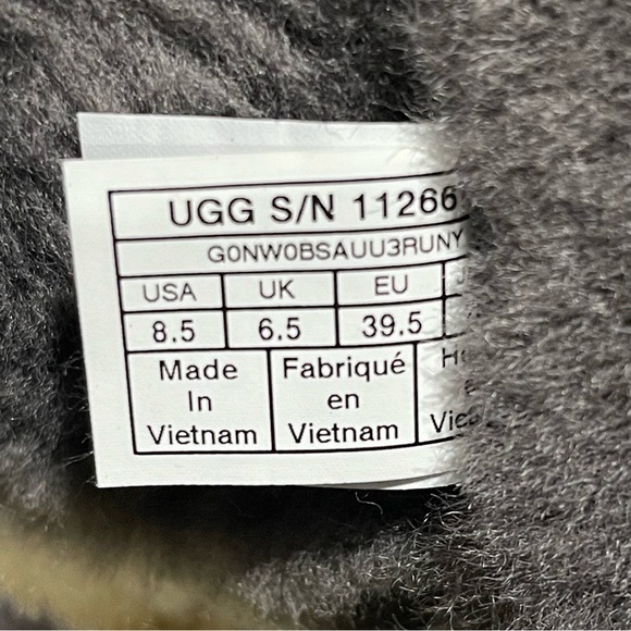 UGG Zariyah Boots Suede Shearling Ankle Booties - Charcoal Gray - Sz - 8.5 - Picture 10 of 10